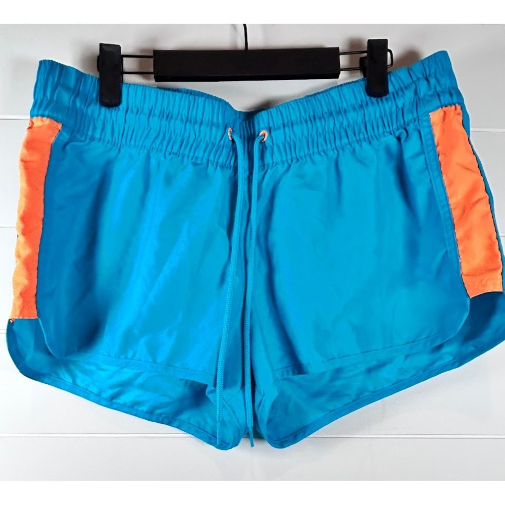 Old Navy Womens Board Shorts Blue Orange Elastic‎ Waist Drawstring Size L